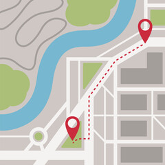 street map with location pin icon vector illustration