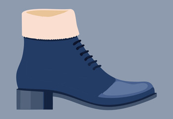 Cozy Blue Fur-Trimmed Winter Ankle Boot