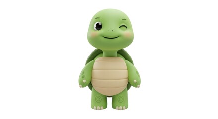 Obraz premium Cute cartoon turtle winking