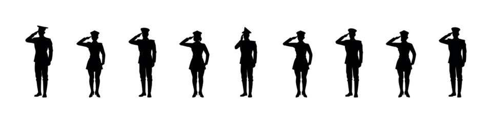 Happy Independence Day Army Vector – Patriotic Military Silhouette Clipart Design Set