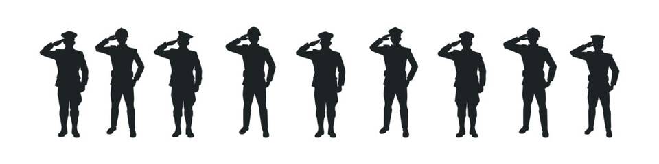 Happy Independence Day Army Vector – Patriotic Military Silhouette Clipart Design Set