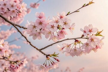 Fototapeta premium pink cherry blossom flower 