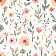 watercolor seamless floral pattern
