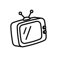 Naklejka premium television icon vector, line style icon