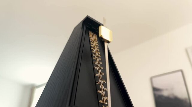 Classic Metronome in Slow Motion &ndash; Swinging Pendulum Close-Up