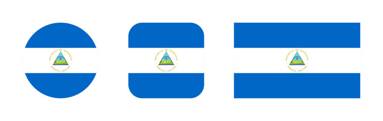 Nicaragua flag icon set