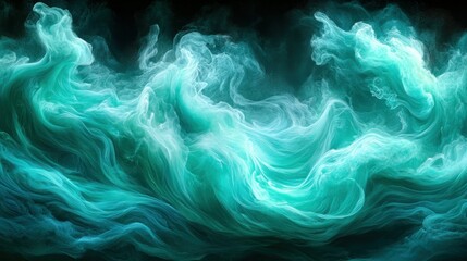 Abstract teal swirling forms