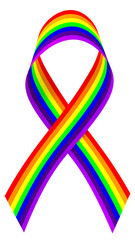 Aids awareness rainbow ribbon	