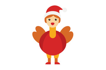 yong-female-turkey-in-santa-claus-hat-isolated-on- (1).eps