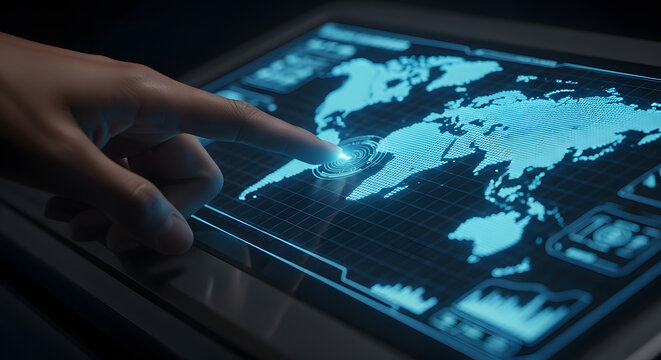 Interactive World Map Exploring Global Connections Through Technology