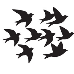 birds flying silhouette 