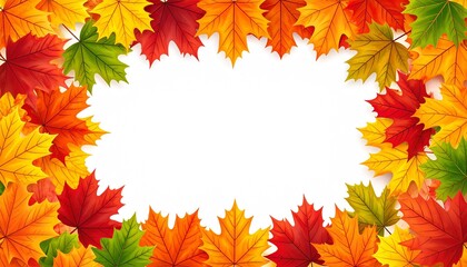 Obraz premium Autumn Leaves Border Design for Seasonal Background or Frame
