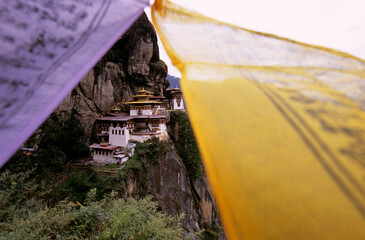 The Taktshang, also called Tiger Nest, is the most impressive monastery of the country, Paro, Bhutan