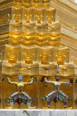 The statue of Demon Yaksha at golden chedi, Wat Phra Kaeo palace, Bangkok, Thailand