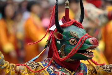 Dancer at the Tsechu (festival), Thimphu, Bhutan