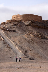The Zoroastrian buildings at the base of the Silent Towers near Yazd, Iran