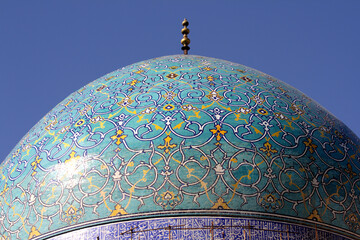 Detail of the Imam mosque cupola, Esfahan, Iran