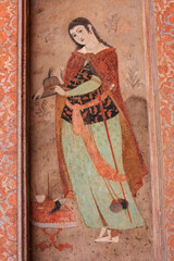 Fresco in Ali Qapu palace, Isfahan, Iran
