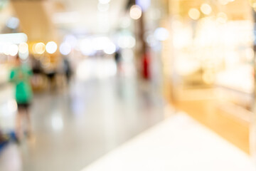 Blurred shopping mall background,Abstract blur and defocus shopping mall in department store interior for background