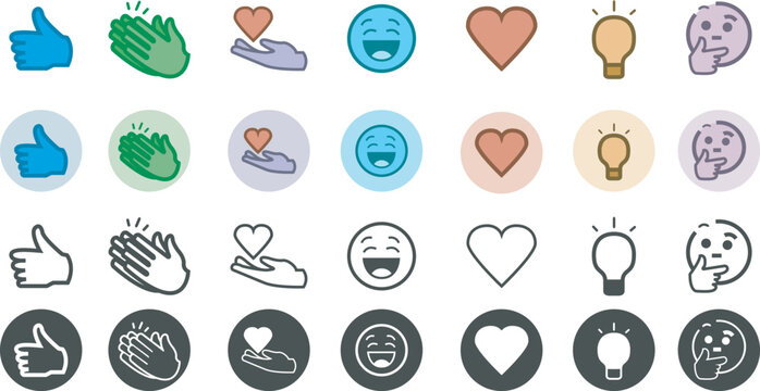 Reactions for professional social media. Business Reactions emojis icons PACK