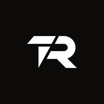 Modern TR or RT Letter Logo Design Unique Stylish Flat Monogram Template