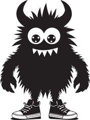 Cute Monster silhouette Halloween shape Monster vector 