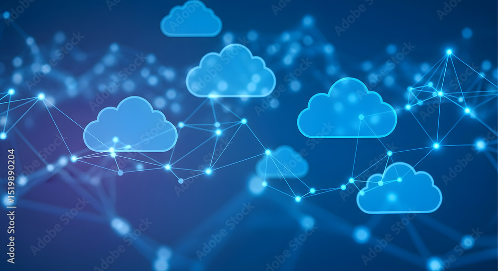 Poster cloud computing network interconnected digital clouds and data