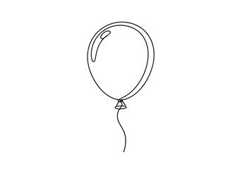 Simple Line Drawing: Single Balloon Illustration