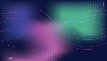 Abstract blue ,green and purple technology with fiber optics circuit background