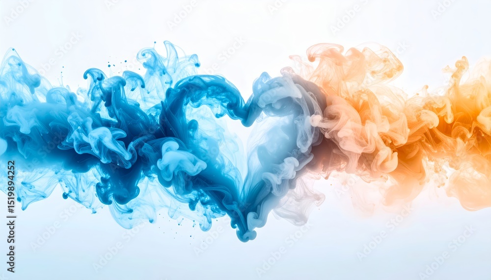 Aufkleber harmonious blend of colors in abstract water ink creating a serene scene