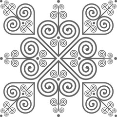 Seamless black Hmong pattern