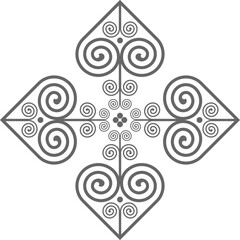 Seamless black Hmong pattern