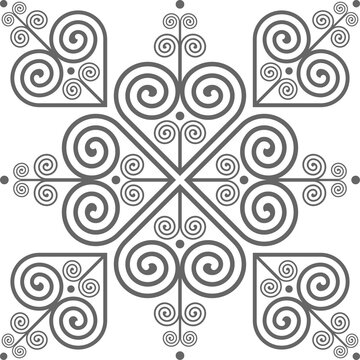 Seamless black Hmong pattern