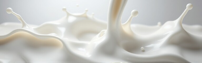 White milk splash abstract background with dynamic fluid movement purity