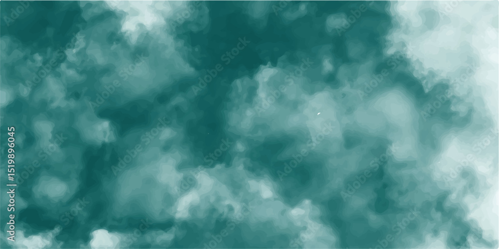 Poster soft colorful watercolor background for your design,abstract underwater scene with teal and white fo