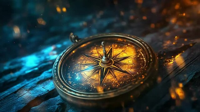Vintage compass golden direction image