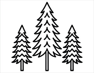 Obraz premium Clean Douglas Fir Tree Black Vector