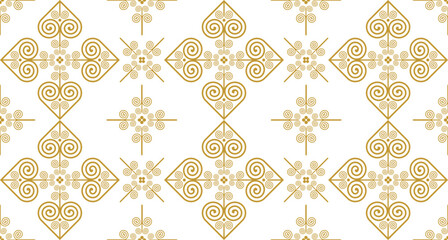 Seamless golden Hmong pattern