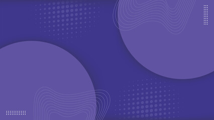 Abstract Purple Background with Halftone Circles and Wavy Lines