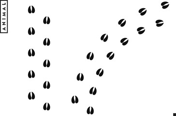 Cow footprint vector. Farm animal paw print