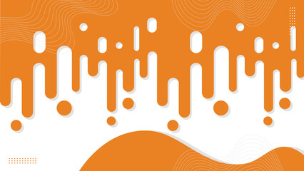 Abstract orange rounded lines banner background with waves lines.Vector illustration