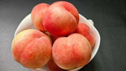 Close-up shot of fresh peaches