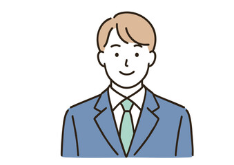 スーツ姿で微笑む若い男性