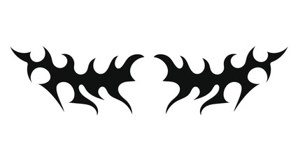 Tribal shape black silhouette with abstract shape. Gothic tattoo design.