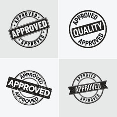 Approved Stamp Collection - Black Rubber Stamp Design Set