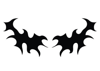 Tribal shape black silhouette with abstract shape illustration