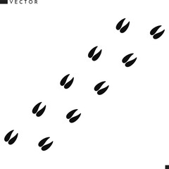 Reindeer footprint silhouette. Deer paw print vector 
