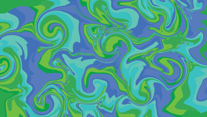 Abstract Blue,Green and Turquoise Fluid Art Swirls Background