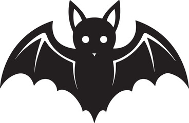 Halloween bat silhouette, black and white silhouette, vector and illustration