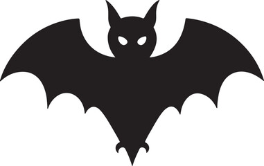 Halloween bat silhouette, black and white silhouette, vector and illustration